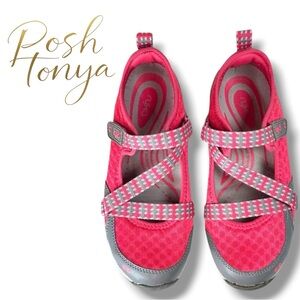 Ryka Kailee Mary Jane Shoes Women’s 7.5 Pink Gray Mesh Lightweight Comfort